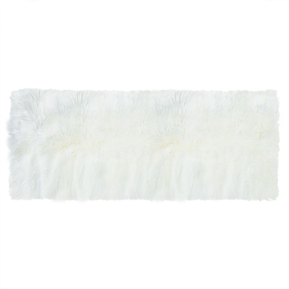 Soft Faux Fur Rug Indoor Fluffy Area Rugs Rectangle Floor Mat 2 x 5ft Snow White